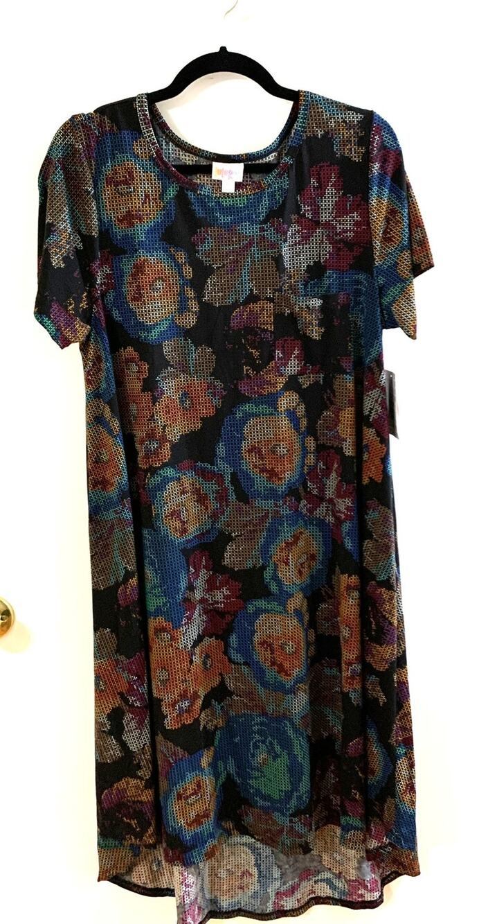 NEW LuLaRoe Floral CARLY Maxi Hi Low Dress Size XL Scoop Neck Multicolor